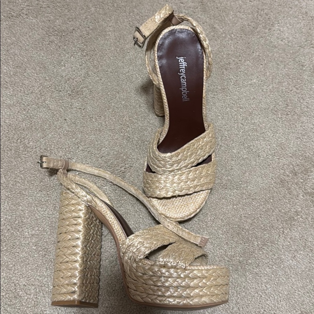 Jeffery Campbell raffia wedges